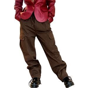 Cider High Mid Rise Multiple Pocket Casual Cargo Pants